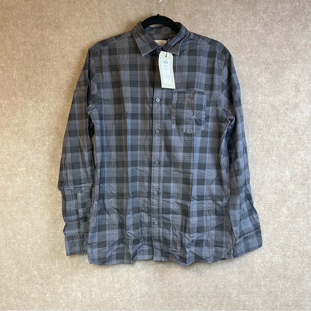 Jack & Jones OriginalShirt Mens Longsleeve Buttoned Plaid Grey Black Sz Small